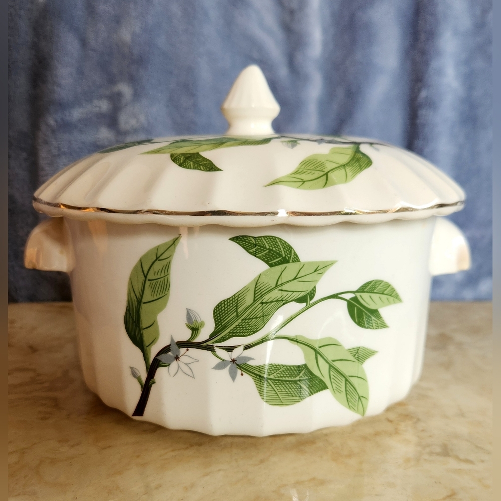 MCM 1950s WS George Pottery Bolero Green Valley Casserole 8 In.